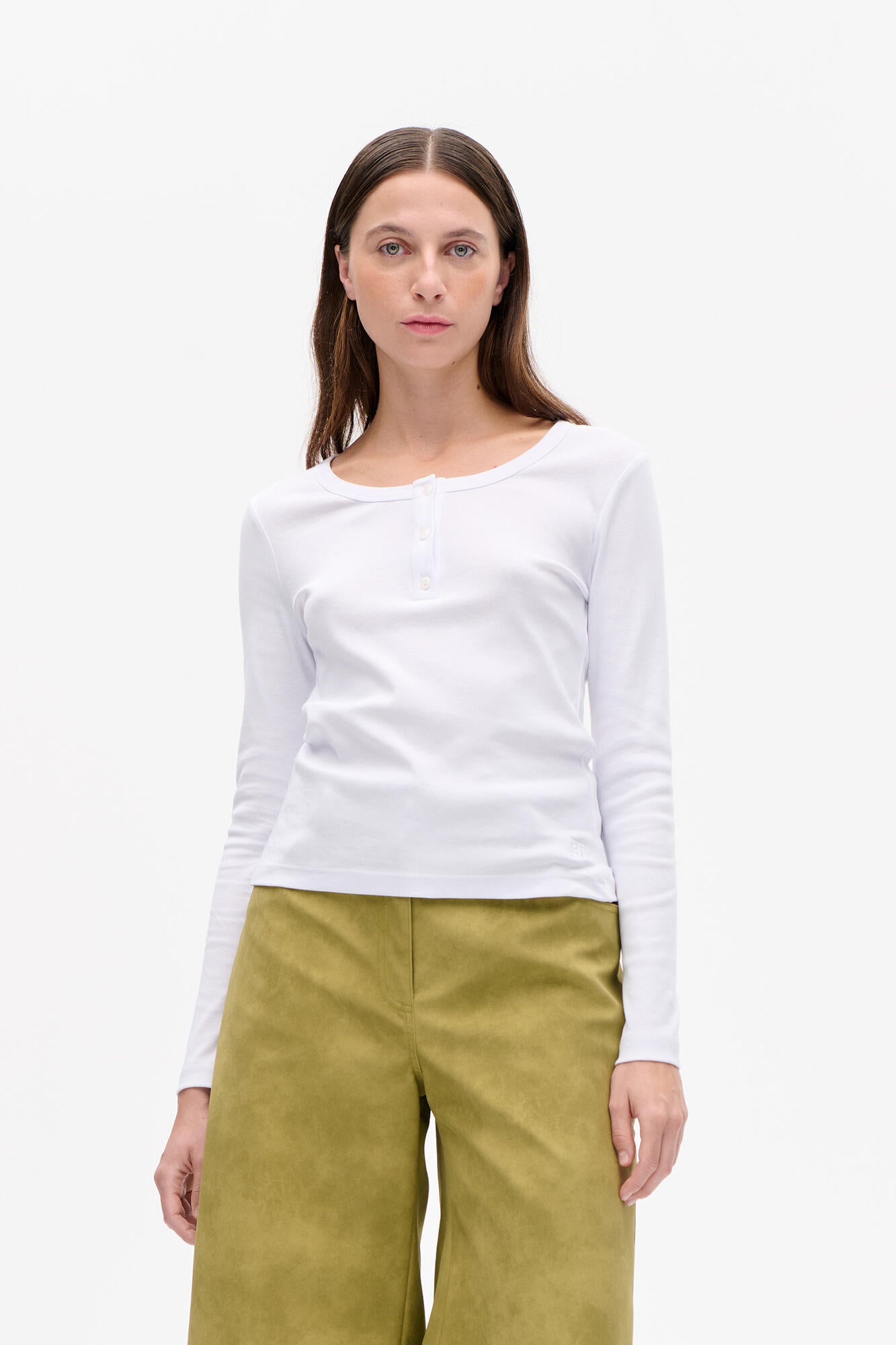 Jonia langærmet t-shirt - Bright White